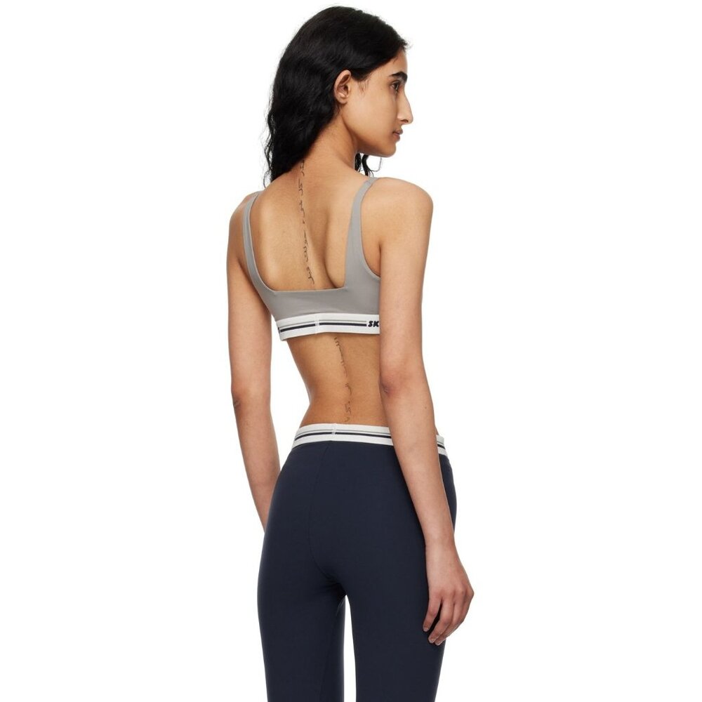 Skims Fits Everybody Smoke Grey Logo Scoop Bralette Women's X-Small XS - Picture 3 of 7